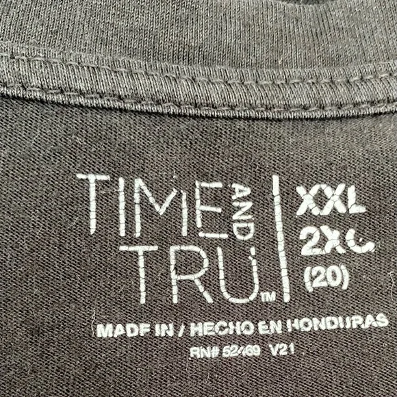 Black V-Neck T-Shirt Time And Tru - Picture 2 of 8